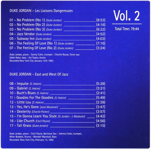 Duke Jordan - Les Liaisons Dangereuses / East and West Of Jazz (2012) [Charlie Parker Records]