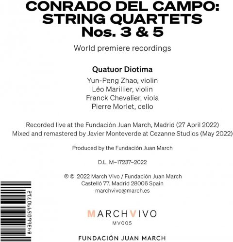 Quatuor Diotima - Conrado del Campo: String Quartets Nos. 3 & 5 (Live at the Fundación Juan March) (2022) [Hi-Res]