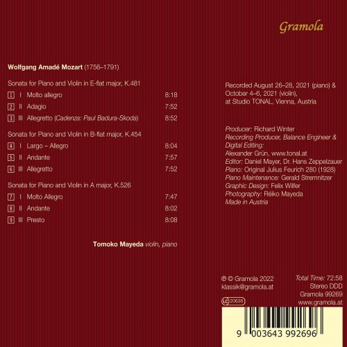Tomoko Mayeda - Mozart: The Late Viennese Violin Sonatas (2022) [Hi-Res]