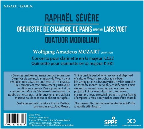 Raphaël Sévère, Orchestre de chambre de Paris, Lars Vogt, Quatuor Modigliani - Mozart: Clarinet Works (2022) [Hi-Res]