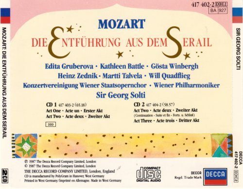 Edita Gruberova, Kathleen Battle, Gosta Winbergh, Georg Solti - Mozart: Die Entfuhrung aus dem Serail (1987)
