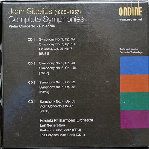 Leif Segerstam, Helsinki Philharmonic Orchestra - Sibelius: Complete Symphonies, Violin Concerto, Finlandia (4CD) (2005) CD-Rip