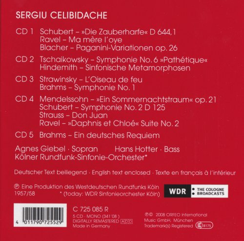 Sergiu Celibidache - The Cologne Broadcasts (2008) [5CD Box Set]