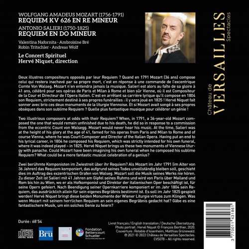 Hervé Niquet, Le Concert Spirituel, Valentina Naforniță, Ambroisine Bré, Robin Tritschler, Andreas Wolf - Mozart · Salieri · Requiem (2022) [Hi-Res]