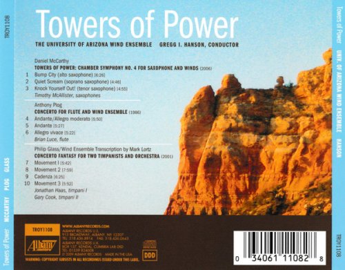The University of Arizona Wind Ensemble, Gregg I. Hanson - McCarthy, Plog, Glass: Towers of Power (2009)
