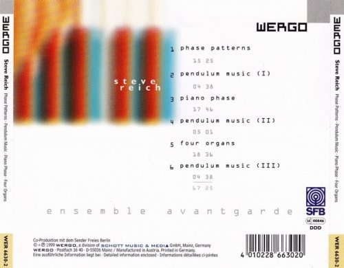 Ensemble Avantgarde - Steve Reich: Phase Patterns, Pendulum Music, Piano Phase, Four Organs (1999) CD-Rip