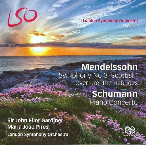 Maria João Pires, London Symphony Orchestra, John Eliot Gardiner - Mendelssohn: Symphony No. 3, Overture The Hebrides  / Schumann: Piano Concerto (2014) CD-Rip