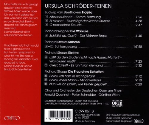 Ursula Schroder Feinen - Beethoven, Wagner & Strauss: Opera Arias (2015)