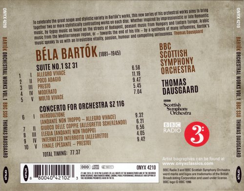 BBC Scottish Symphony Orchestra and Thomas Dausgaard - Bartok: Orchestral Works, Vol. 1 (2019) [Hi-Res]