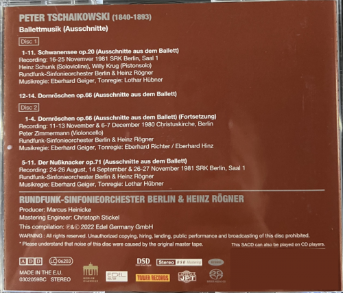 Heinz Rogner - Tchaikovsky: Ballet Music Highlights (1981) [2022 SACD]