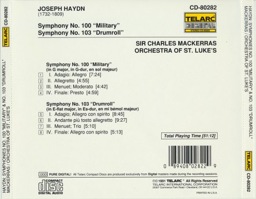 Charles Mackerras - Haydn: Symphonies Nos. 100 'Military' & 103 'Drumroll' (1991)