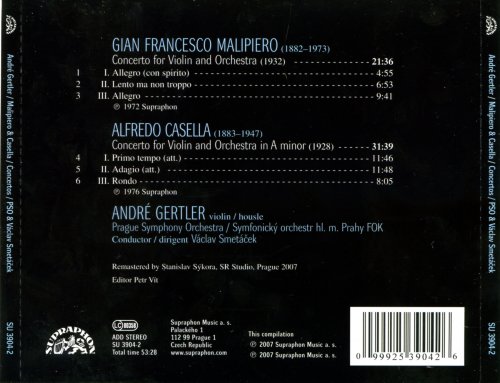 Andre Gertler, Vaclav Smetacek - Malipiero & Casella: Violin Concertos (2007)