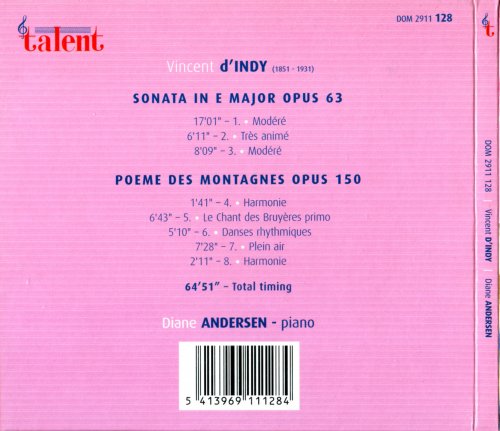 Diane Andersen - Vincent d'Indy: Poeme des Montagnes Op15, Sonata for piano Op 63 (2008)