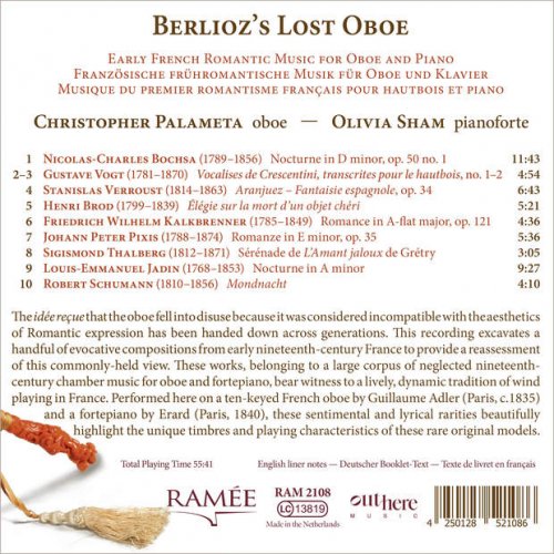 Christopher Palameta, Olivia Sham - Berlioz's Lost Oboe: Early French Romantic Music for Oboe and Piano (2023) [Hi-Res]