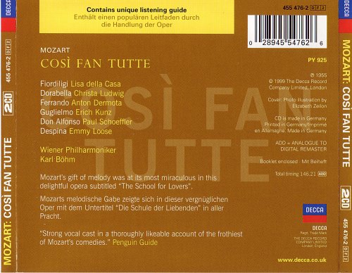 Lisa Della Casa, Christa Ludwig, Anton Dermota, Erich Kunz, Karl Bohm - Mozart: Cosi fan tutte (1999)