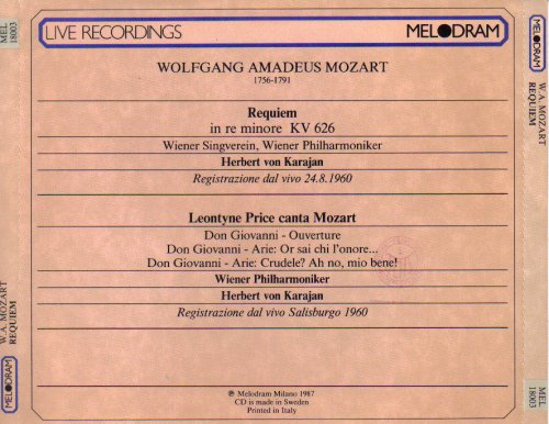 Leontyne Price, Fritz Wunderlich, Hildegard Rossel-Majdan, Walter Berry, Herbert von Karajan - Mozart: Requiem (1987)