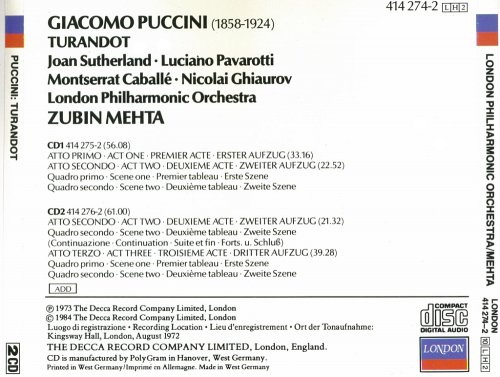 Joan Sutherland, Luciano Pavarotti, Montserrat Caballe, Zubin Mehta - Puccini: Turandot (1984)