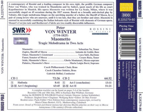 Gabriele Bellini - Peter Von Winter: Maometto (2004) [2CD]