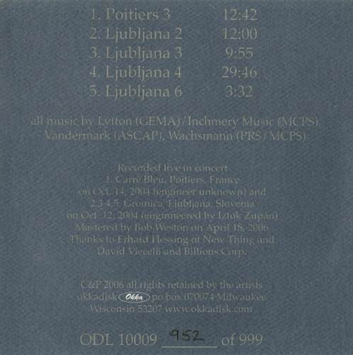 Paul Lytton, Ken Vandermark, Philipp Wachsmann - Cinc (2006)