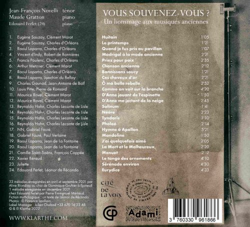 Jean-François Novelli, Maude Gratton - Vous souvenez-vous ? (Un hommage aux musiques anciennes) (2023) [Hi-Res]