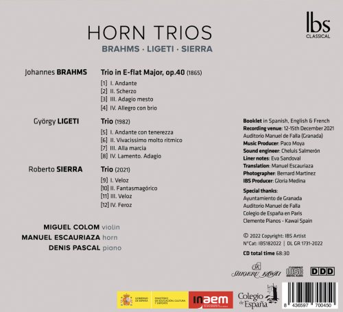 Miguel Colom, Manuel Escauriaza, Denis Pascal - Horn Trios: Three Centuries (2023) [Hi-Res]