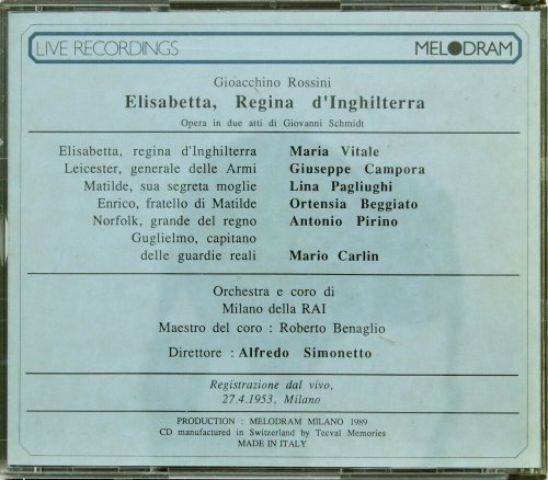 Alfredo Simonetto - Rossini: Elisabetta Regina d´Inghilterra (1953) [2CD]