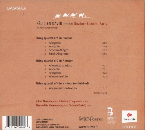 Quatuor Cambini-Paris - Félicien David: String quartets Nos. 1, 2 & 4 (2011) CD-Rip