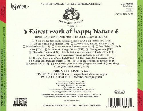 John Mark Ainsley, Timothy Roberts, Paula Chateauneuf - John Blow: Songs and Keyboard Music (1993) CD-Rip