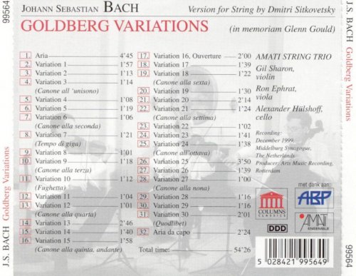 Amati String Trio - J.S. Bach: Goldberg Variations (Arrangement for String Trio) (2004) CD-Rip