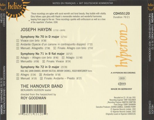 Roy Goodman - Haydn: Symphonies Nos. 70-72 (1991) [2002]