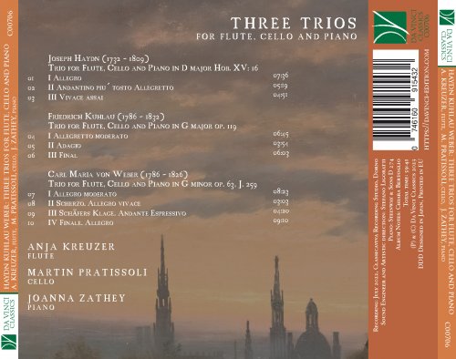 Anja Kreuzer, Martin Pratissoli, Joanna Zathey - Haydn, Kuhlau, Weber: Three Trios (For Flute, Cello and Piano) (2023)