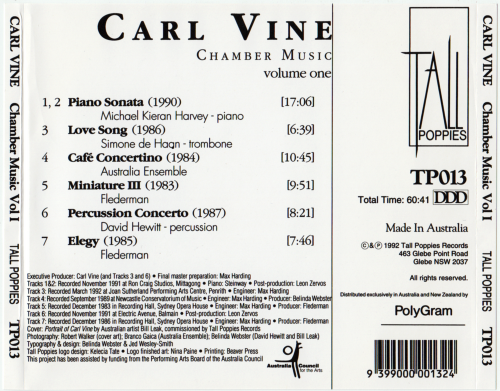 Carl Vine – Chamber Music, Volume 1 (1992) CD-Rip