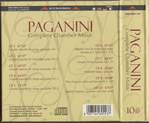 VA - Niccolo Paganini: Complete Chamber Music (10CD BoxSet) (2008) CD-Rip