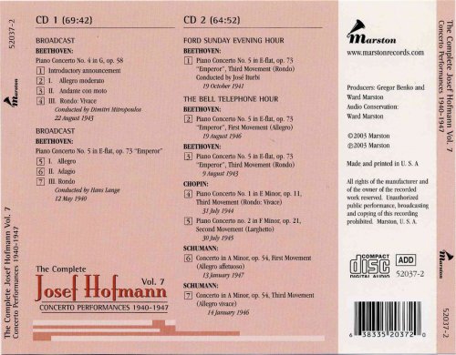 Josef Hofmann - Complete Josef Hofmann Vol. 7 (2003)
