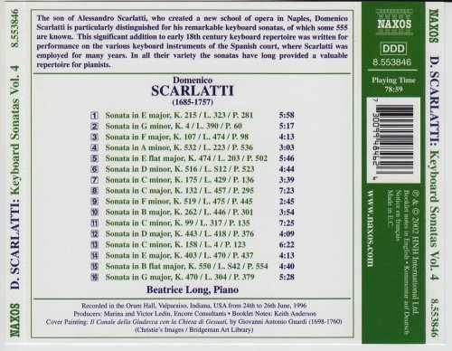 Beatrice Long - Scarlatti: Complete Keyboard Sonatas, Vol. 4 (2002) CD-Rip