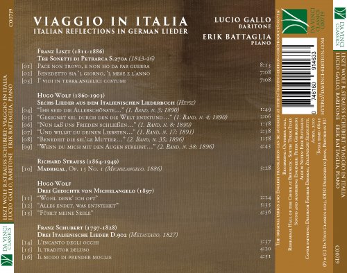 Erik Battaglia - Liszt, Wolf, Strauss, Schubert: Viaggio in Italia, Italian reflections in German Lieder (2023)