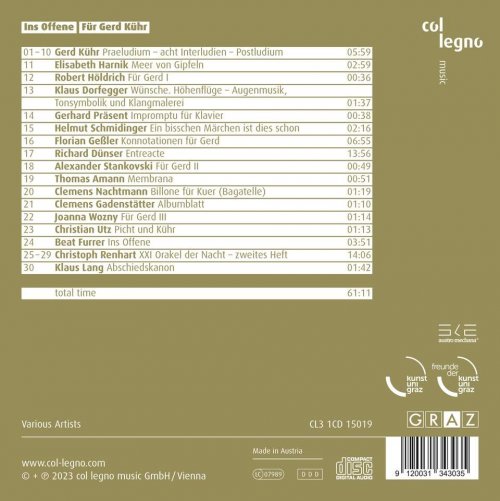 Christoph Renhart, Chiemi Tanaka, Krzysztof Dziurbiel, Stipe Bilić, Anton Bashynsky, Milica Zakić - Ins Offene (Für Gerd Kühr) (2023) [Hi-Res]