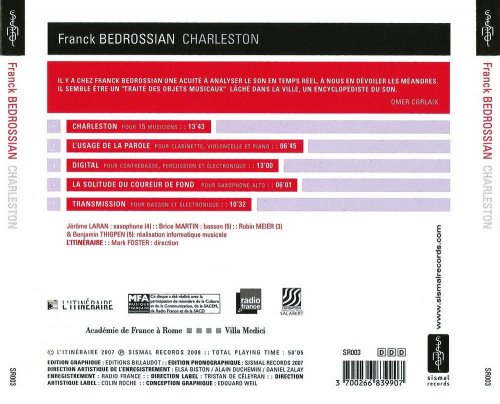L'Itinéraire, Marc Foster - Franck Bedrossian: Charleston (2008) CD-Rip