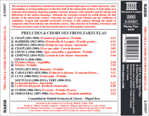 Coro De La Comunidad De Madrid - Zarzuelas: Preludes and Choruses From Zarzuelas (2003)