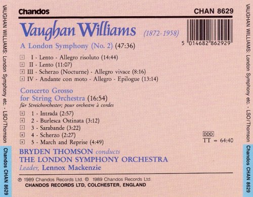 The London Symphony Orchestra, Bryden Thomson - Williams: A London Symphony, Concerto Grosso (1989) CD-Rip