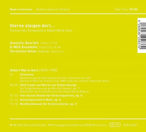 Asasello-Quartett, E-MEX-Ensemble, Christiane Oelze - Sterne steigen dort... (2023) [Hi-Res]