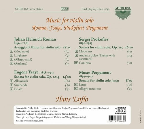 Hans Enflo - Music for Violin Solo (2023)