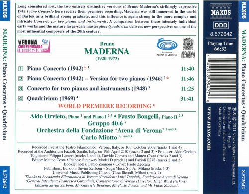 Bruno Maderna - Piano Concertos, Quadrivium (2011) CD-Rip