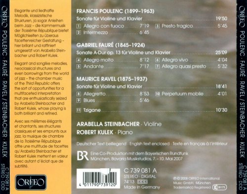 Arabella Steinbacher, Robert Kulek - Faure, Poulenc, Ravel (2008) CD-Rip