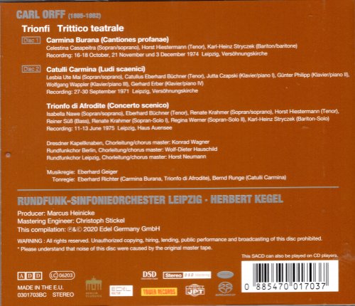 Herbert Kegel - Orff: Carmina Burana, Catulli Carmina & Trionfo di Afr (1971-75) [2020 SACD]