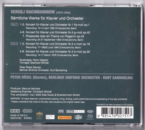 Peter Rosel, Kurt Sanderling - Rachmaninov: Piano Concertos (1978-82) [2022 SACD]