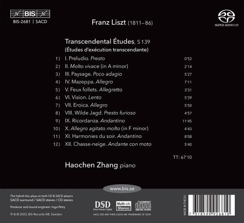 Haochen Zhang - Liszt: Transcendental Etudes (2023) [Hi-Res]