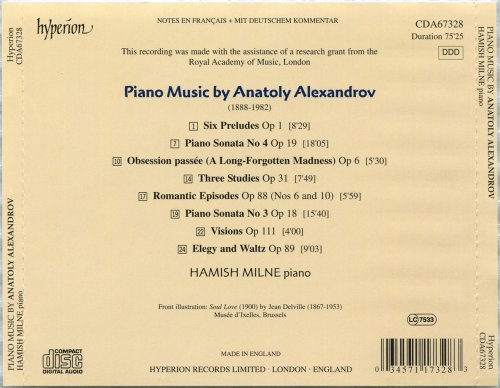 Hamish Milne - Anatoly Alexandrov: Piano Music (2002) CD-Rip