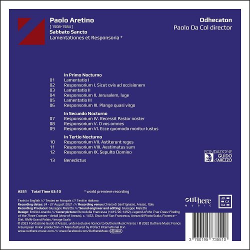 Odhecaton, Paolo Da Col - Sabbato Sancto - Paolo Aretino: Lamentationes et Responsoria (2023) [Hi-Res]