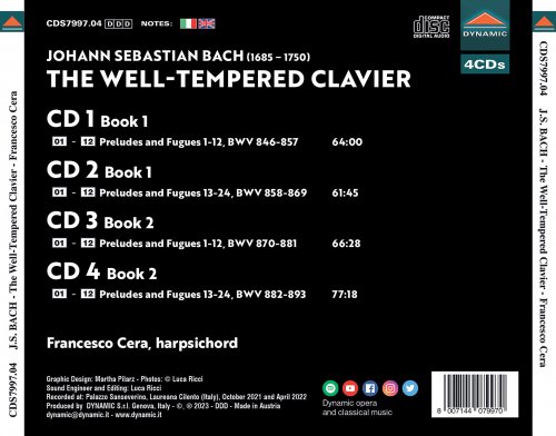 Francesco Cera - J.S. Bach: The Well-Tempered Clavier, BWV 846-893 (Instrumental) (2023) [Hi-Res]